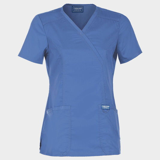 Tunică medicală de damă CHEROKEE WRAP ALBASTRU DESCHIS WWE610