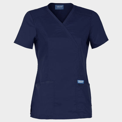 Tunică medicală de damă CHEROKEE WRAP ALBASTRU ÎNCHIS WWE610