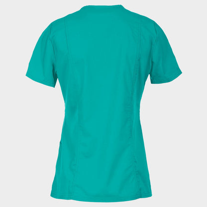 Tunică medicală de damă CHEROKEE WRAP DESCHIS CARIBBEAN BLUE WWE610
