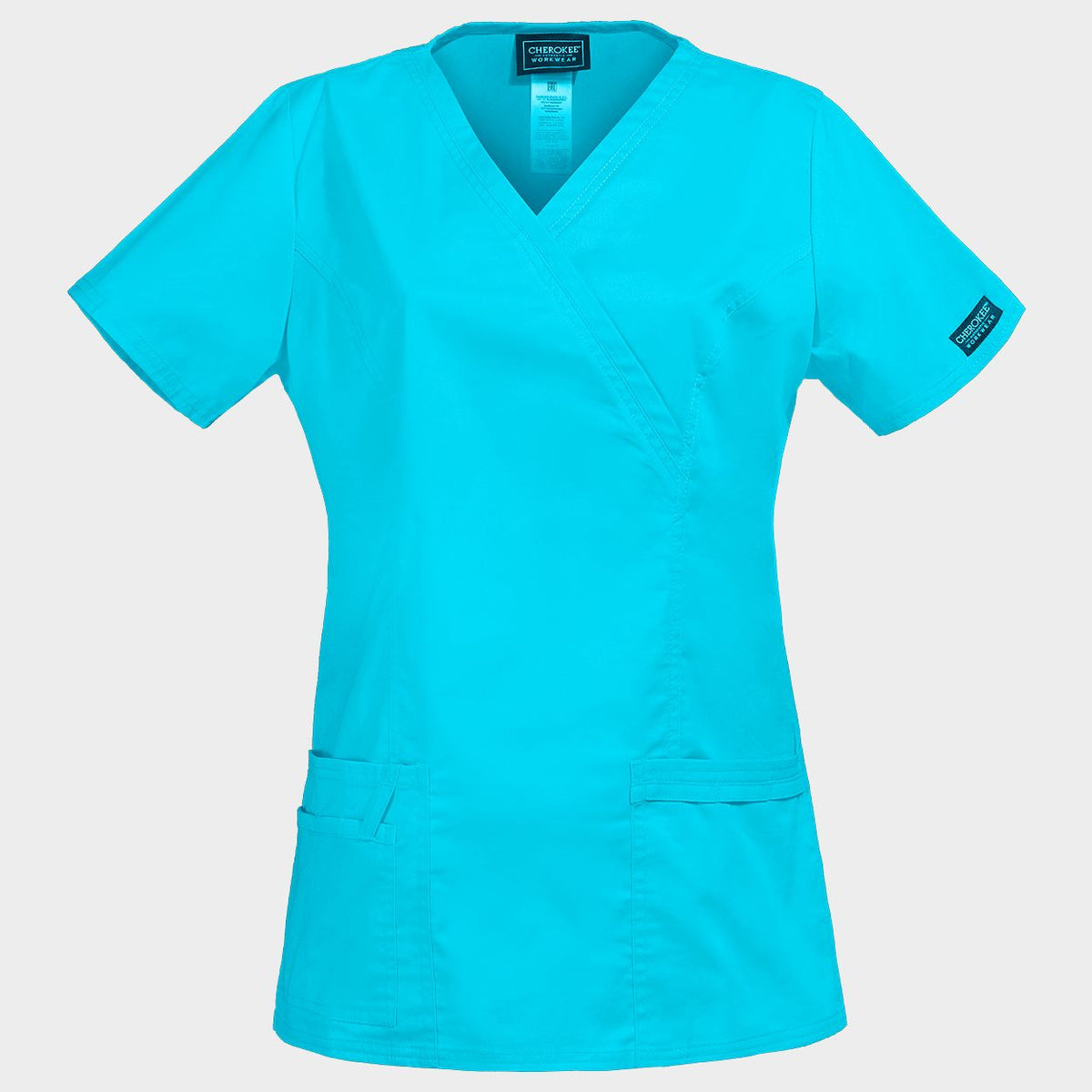 Tunică medicală pentru femei CHEROKEE WRAP TURQUOISE WWE4728