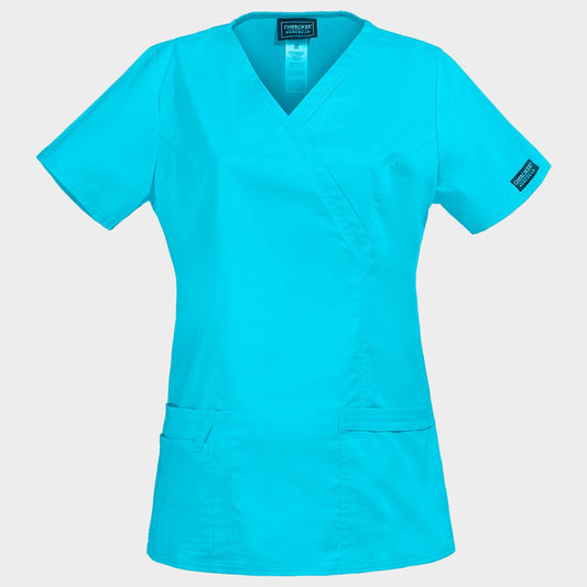 Tunică medicală pentru femei CHEROKEE WRAP TURQUOISE WWE4728