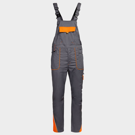 Pantaloni de salopete STENSO PRISMA LIGHT STRETCH GRI/PORTOCALIU