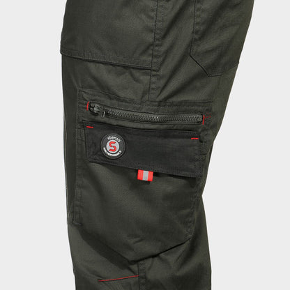 Pantaloni de salopete STENSO PRISMA LIGHT STRETCH KAKI/NEGRU