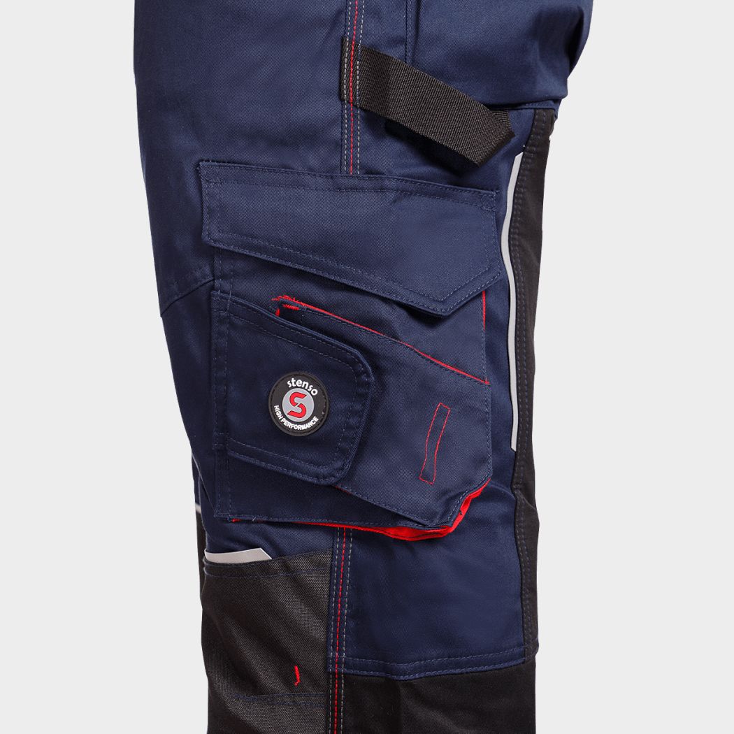 Salopetă de lucru STENSO REVOLT 4STRETCH DARK BLUE/BLACK/RED