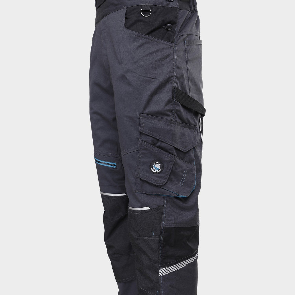 Salopetă de lucru STENSO REVOLT 4STRETCH GRI/NEGRU/PETROL