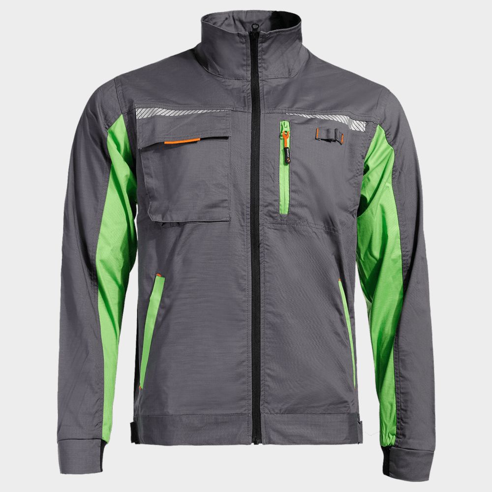 Jachetă de lucru STENSO PRISMA LIGHT STRETCH GRI/VERDE