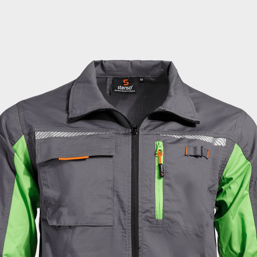 Jachetă de lucru STENSO PRISMA LIGHT STRETCH GRI/VERDE