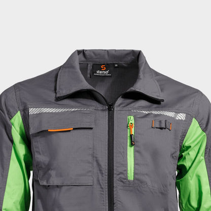 Jachetă de lucru STENSO PRISMA LIGHT STRETCH GRI/VERDE