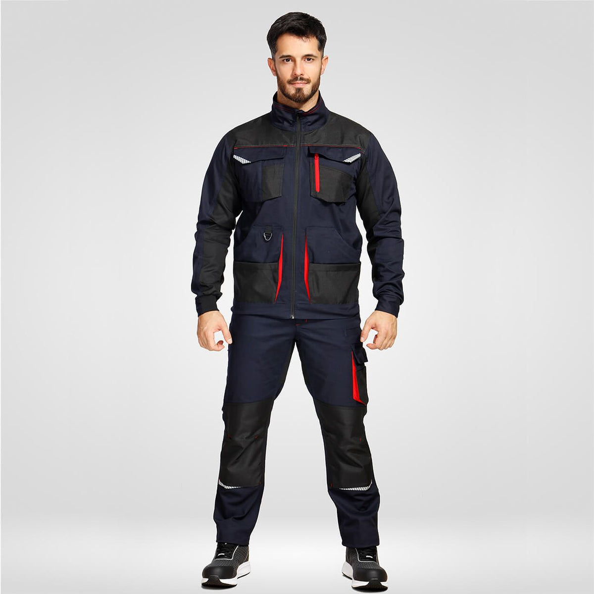 Pantaloni de lucru STENSO KASTOR STRETCH DARK BLUE/RED