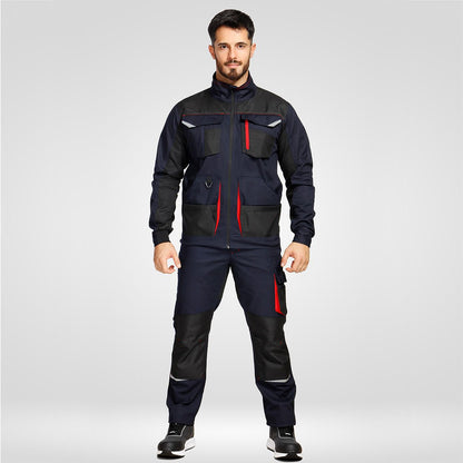 Pantaloni de lucru STENSO KASTOR STRETCH DARK BLUE/RED