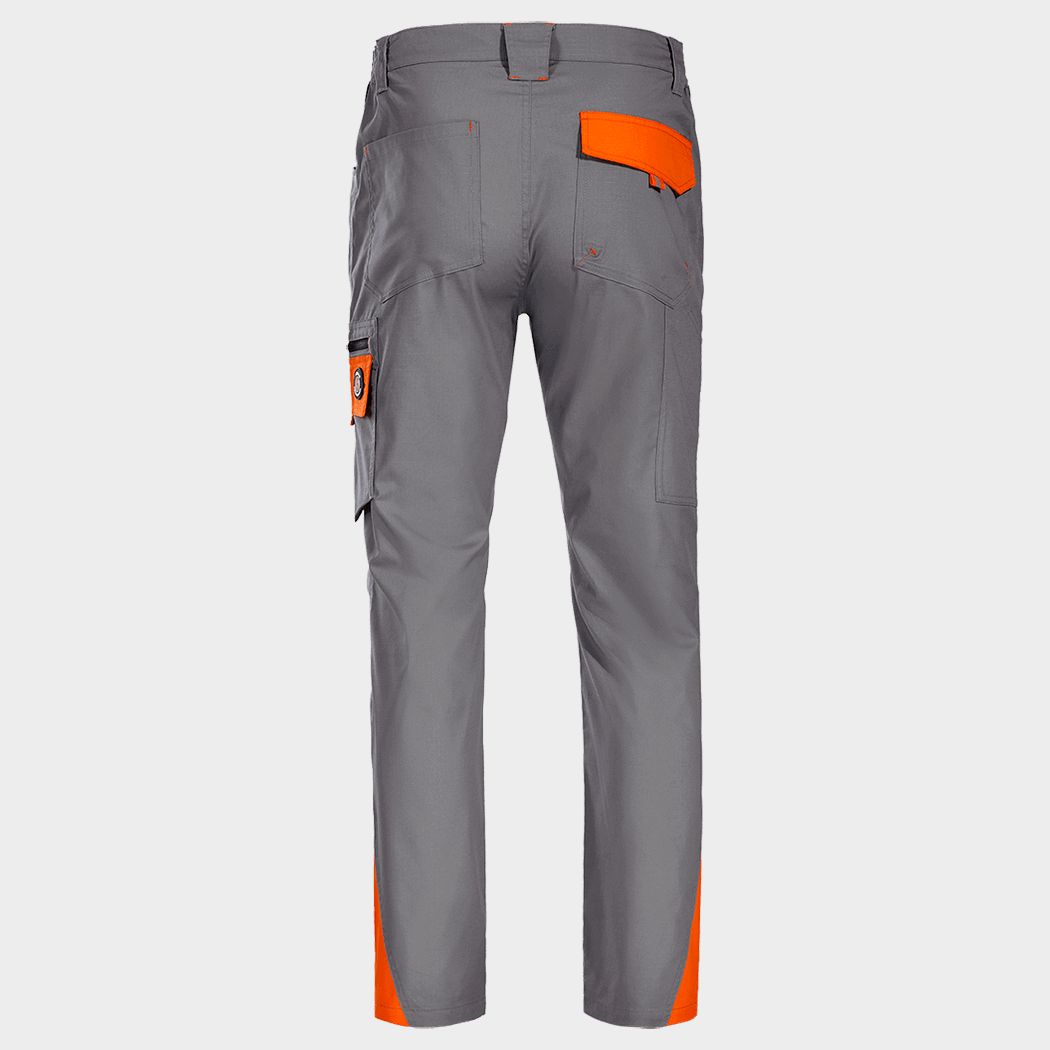 Pantaloni de lucru STENSO PRISMA LIGHT STRETCH GRI/PORTOCALIU