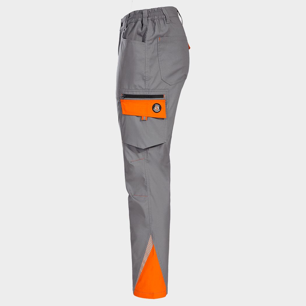 Pantaloni de lucru STENSO PRISMA LIGHT STRETCH GRI/PORTOCALIU