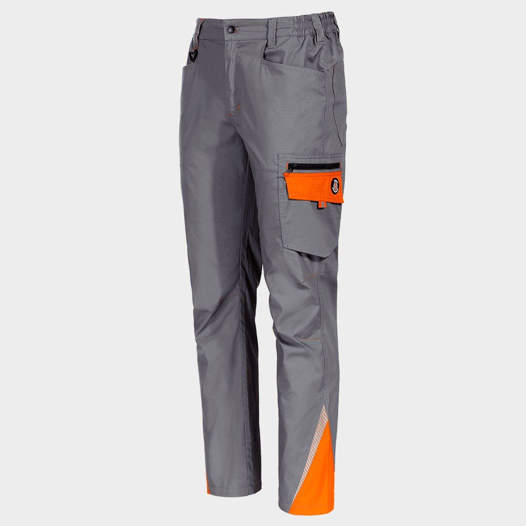 Pantaloni de lucru STENSO PRISMA LIGHT STRETCH GRI/PORTOCALIU